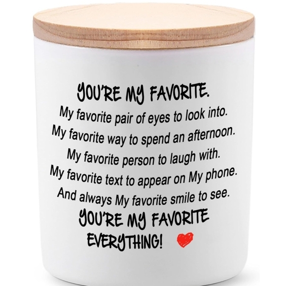 You're My Favorite Candle with Message and Wooden Lid Light Floral Lavender NWT - Picture 2 of 6